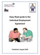 Cover Page of Easy Read guide to the Individual Employment Agreement published in August 2025. It has People First and IHC logos.