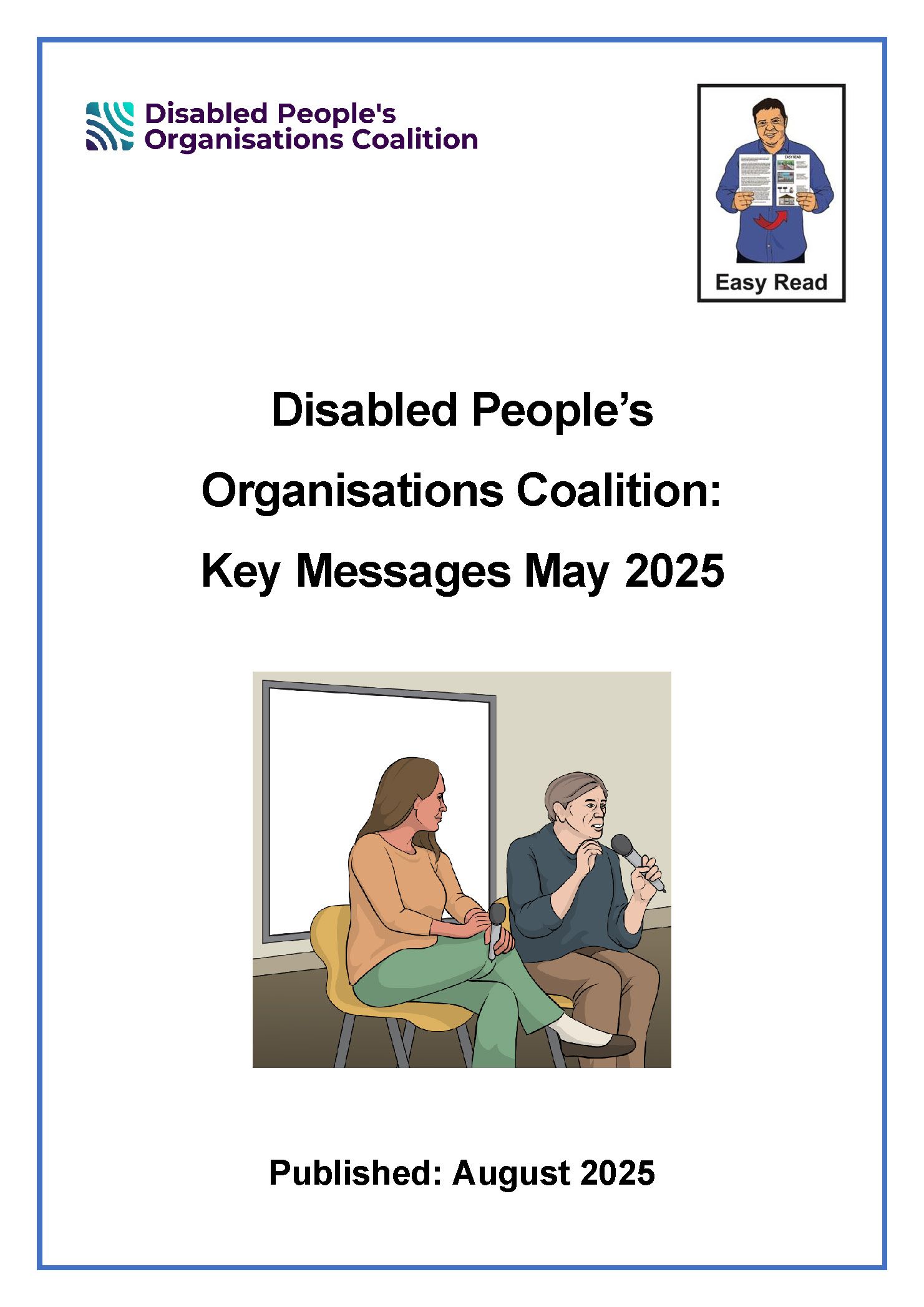 Cover Page of DPOC Key messages - May 2025 Easy Read.