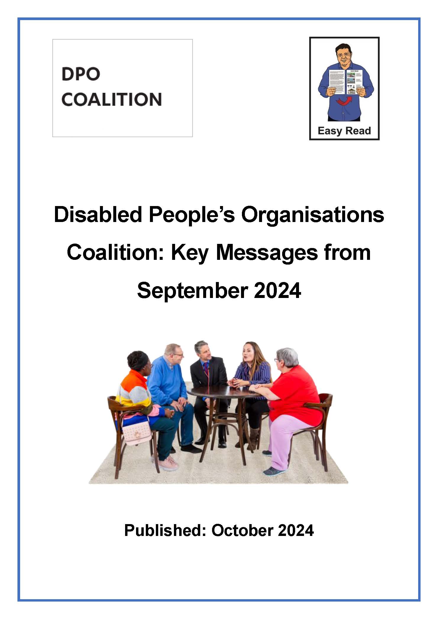 Cover Page of DPOC Key messages - September 2024 Easy Read.