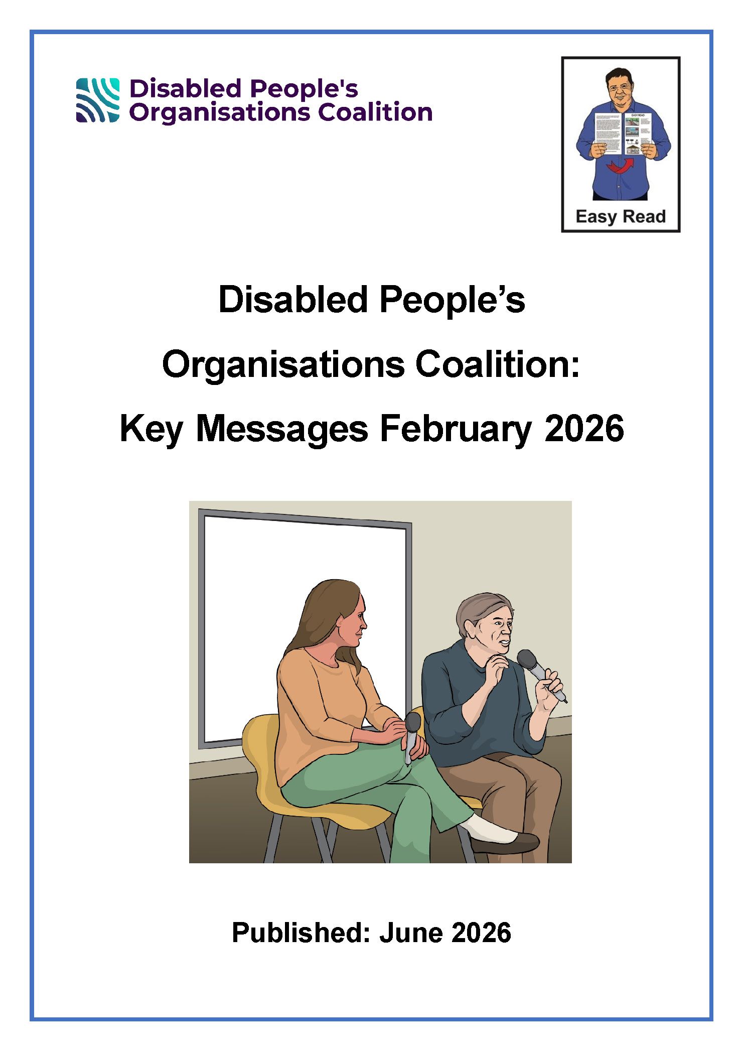 Cover Page of DPOC Key messages - February 2026 Easy Read.