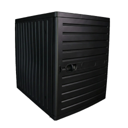 510173-11 · Locker Con Cajonera Negro — Vista tres cuartos