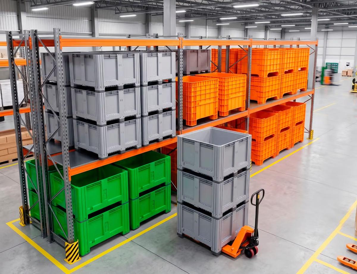 Cómo optimizar el almacenamiento y la logística en tu almacén con contenedores industriales de plástico.