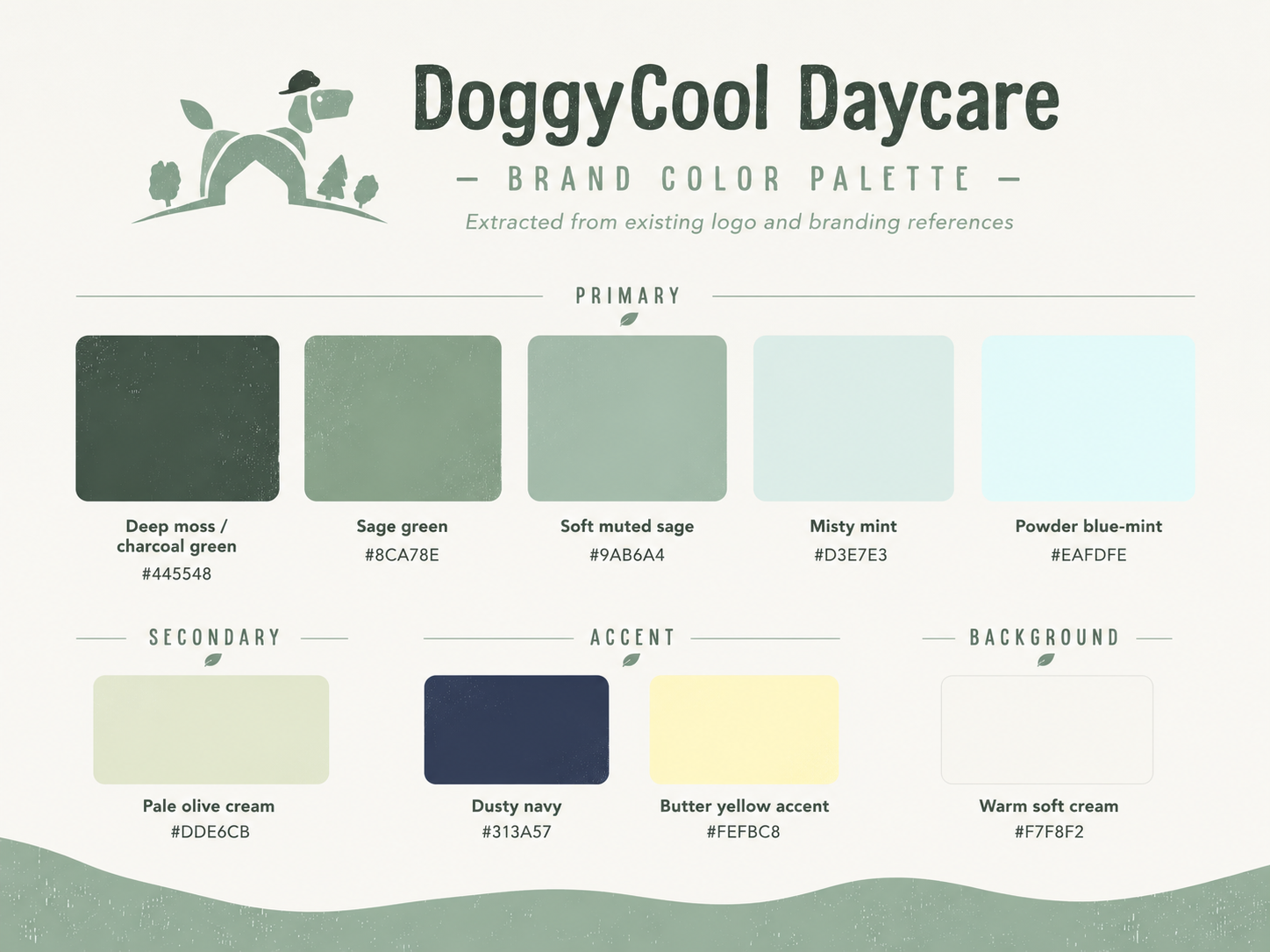 DoggyCool Daycare brand color palette
