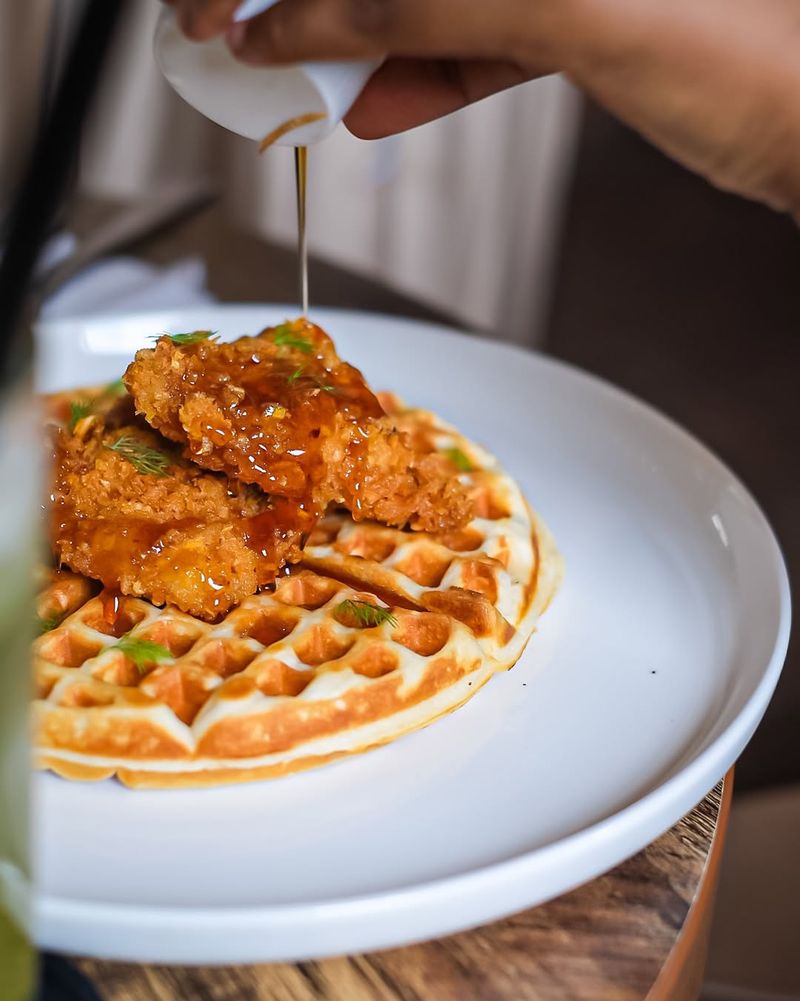 Hot Honey Fried Chicken Waffles