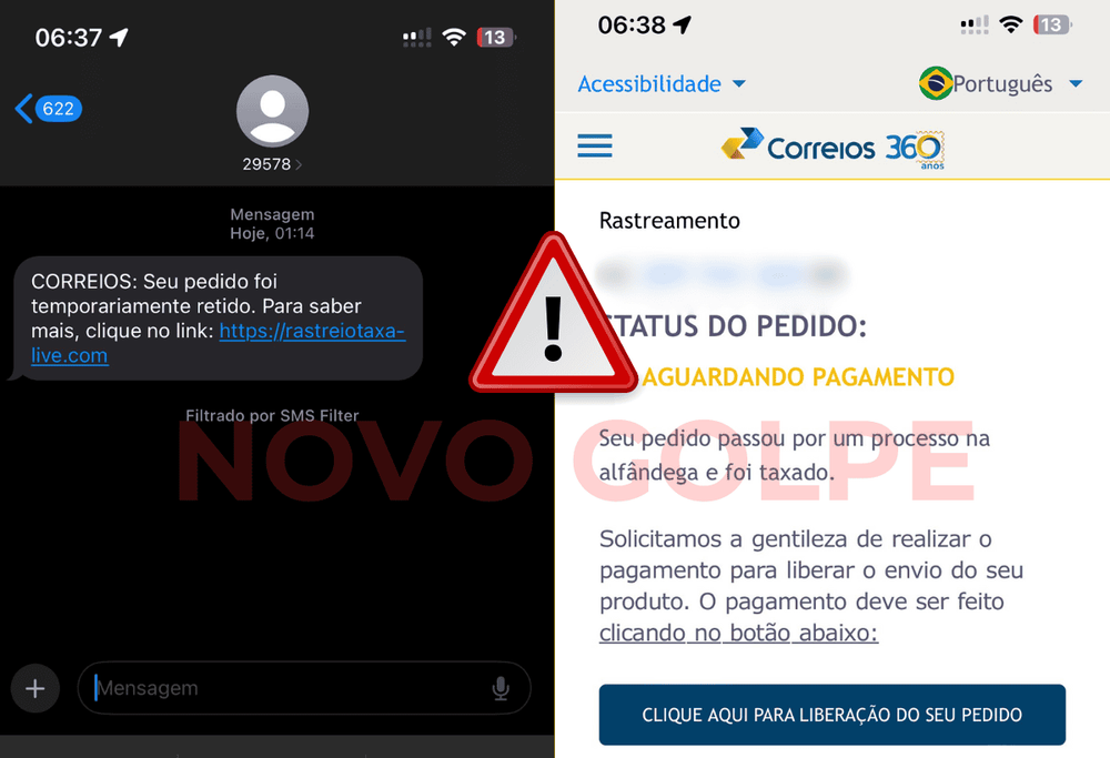 SMS com cobrança de taxa de importação é falso e usa nome dos Correios