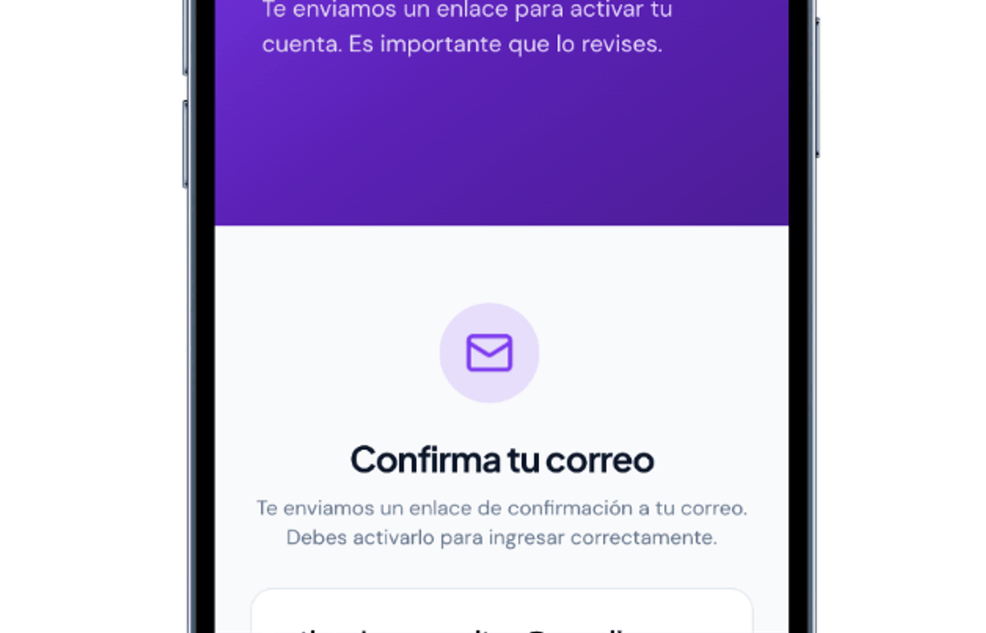 Correo de confirmación de Ventalink para activar la cuenta de la tienda