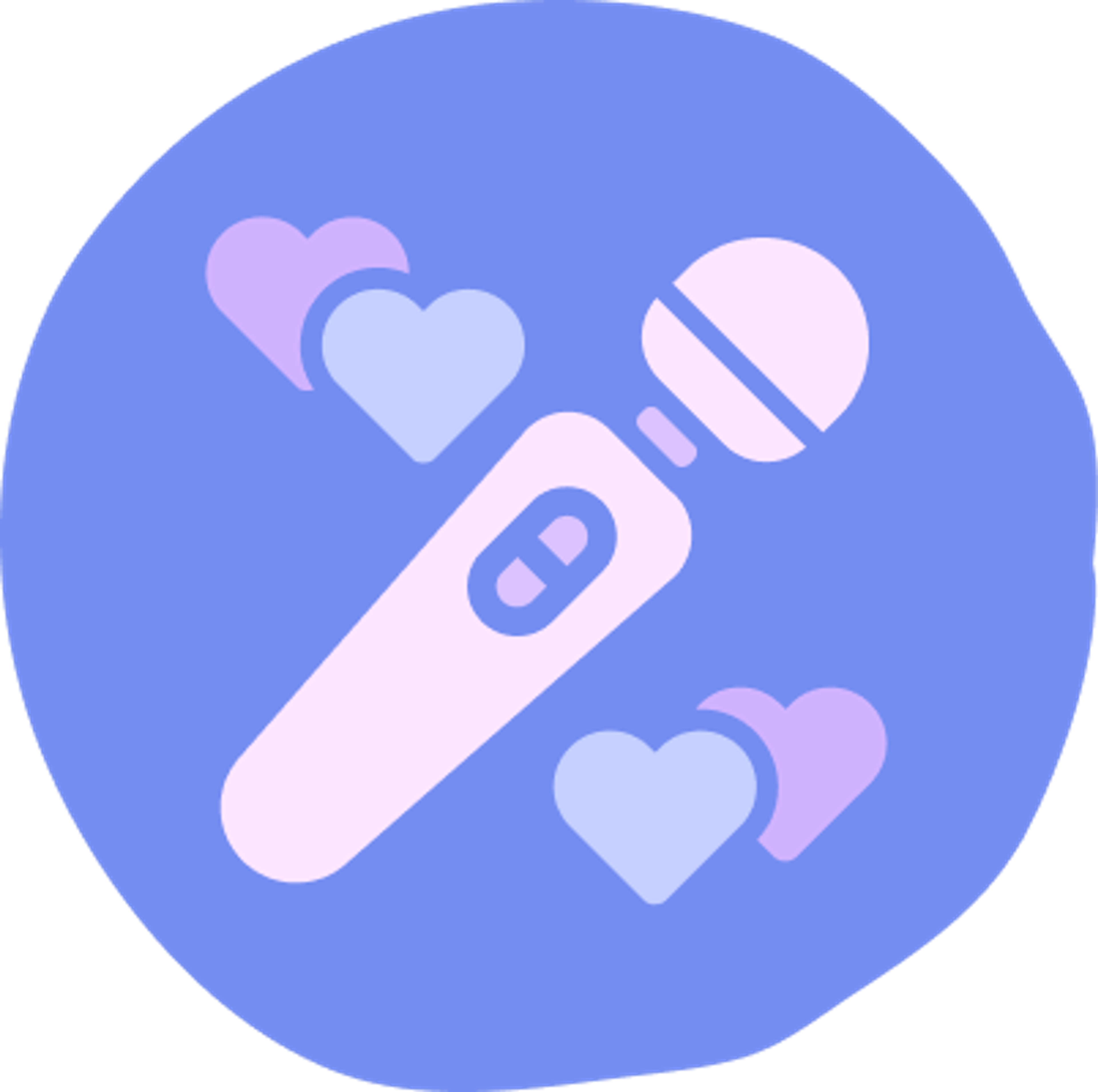 illustration of a magic wand vibrator surrounded by hearts