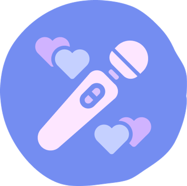 illustration of a magic wand vibrator surrounded by hearts
