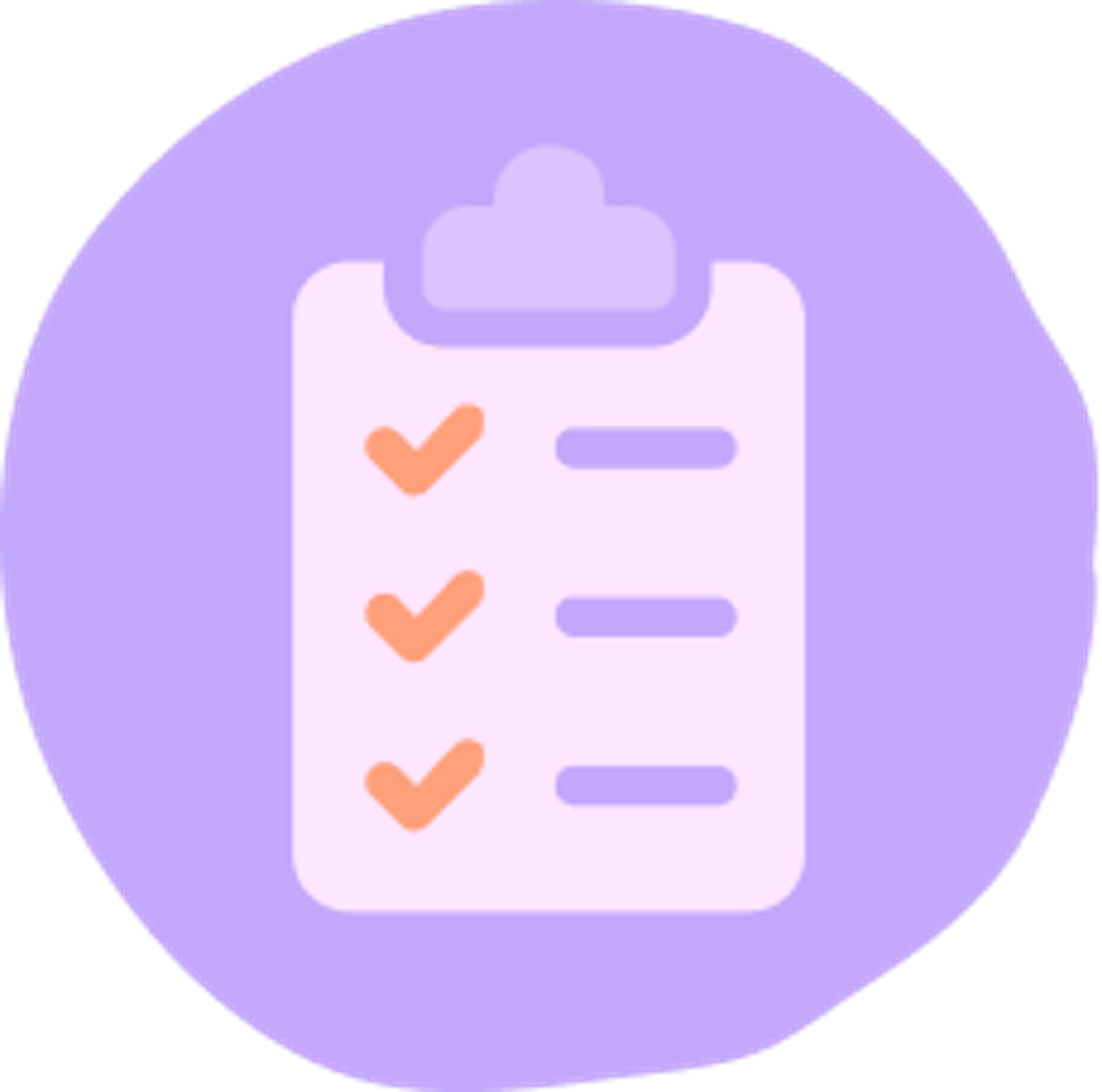 pink clipboard with a checklist