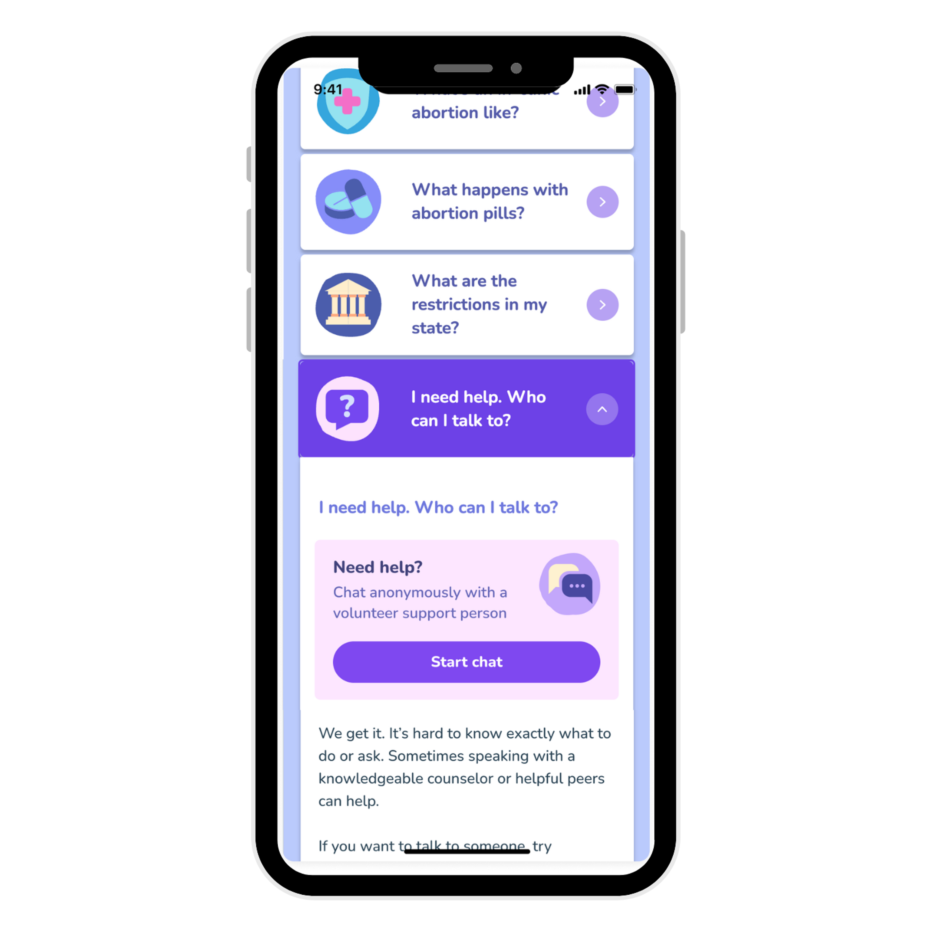 screenshot of phone chat