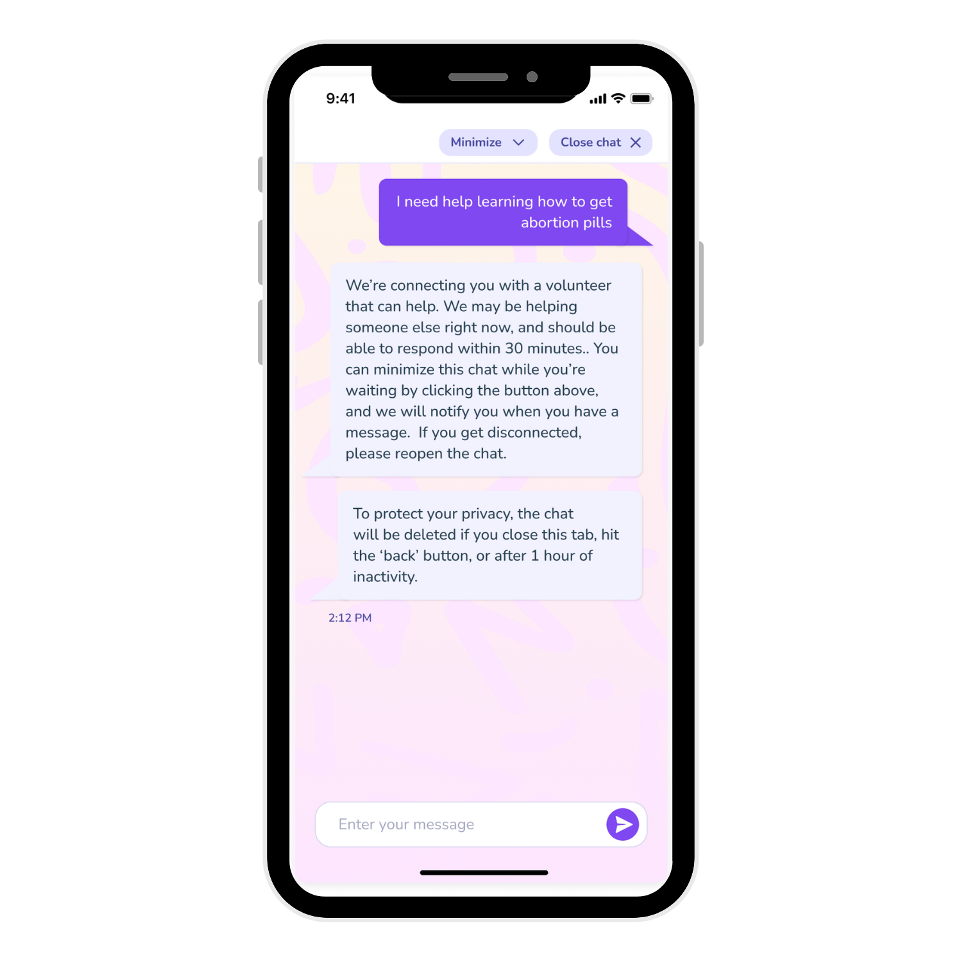 screenshot of phone chat