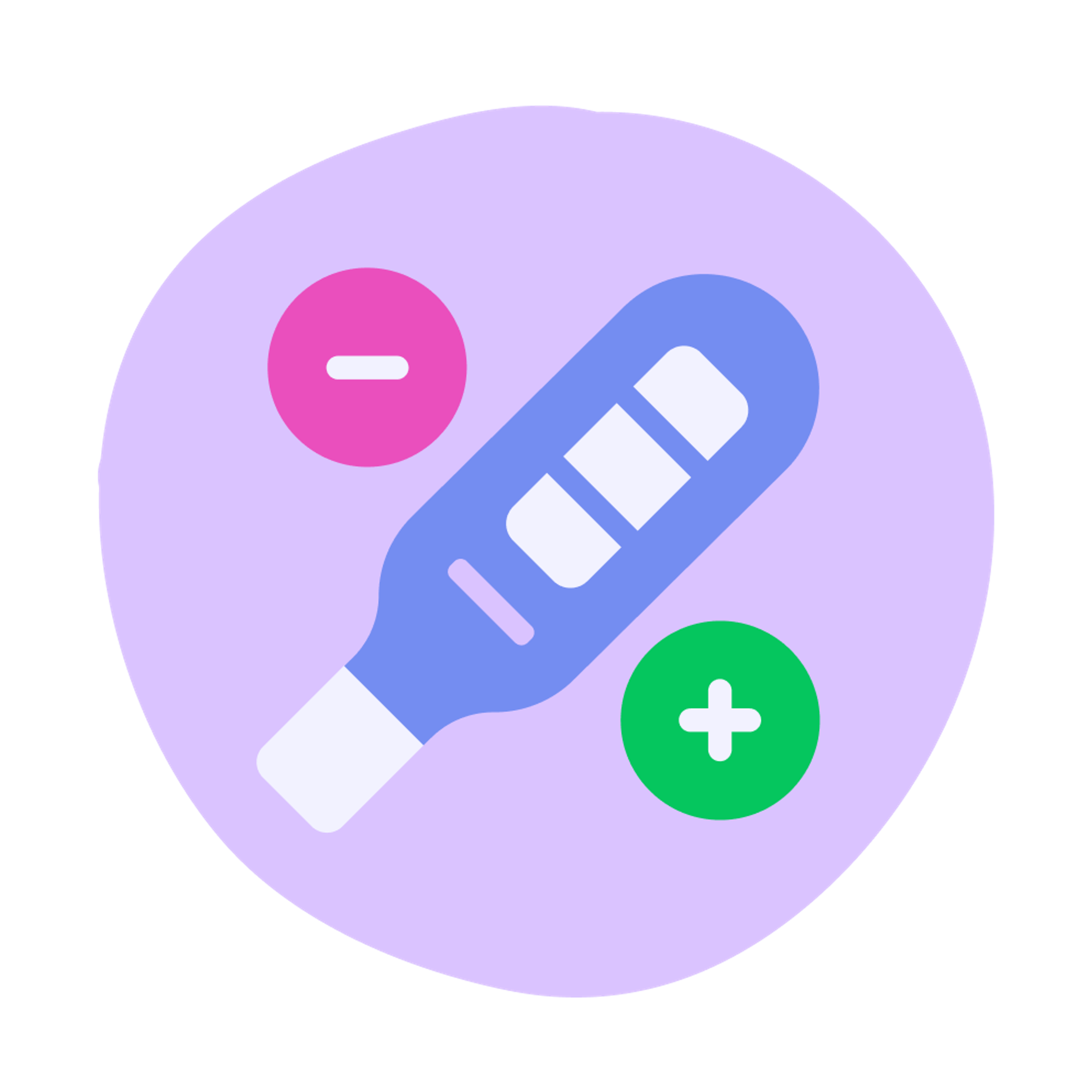 illustration of a pregnancy test stick with a negative symbol above and a positive symbol below