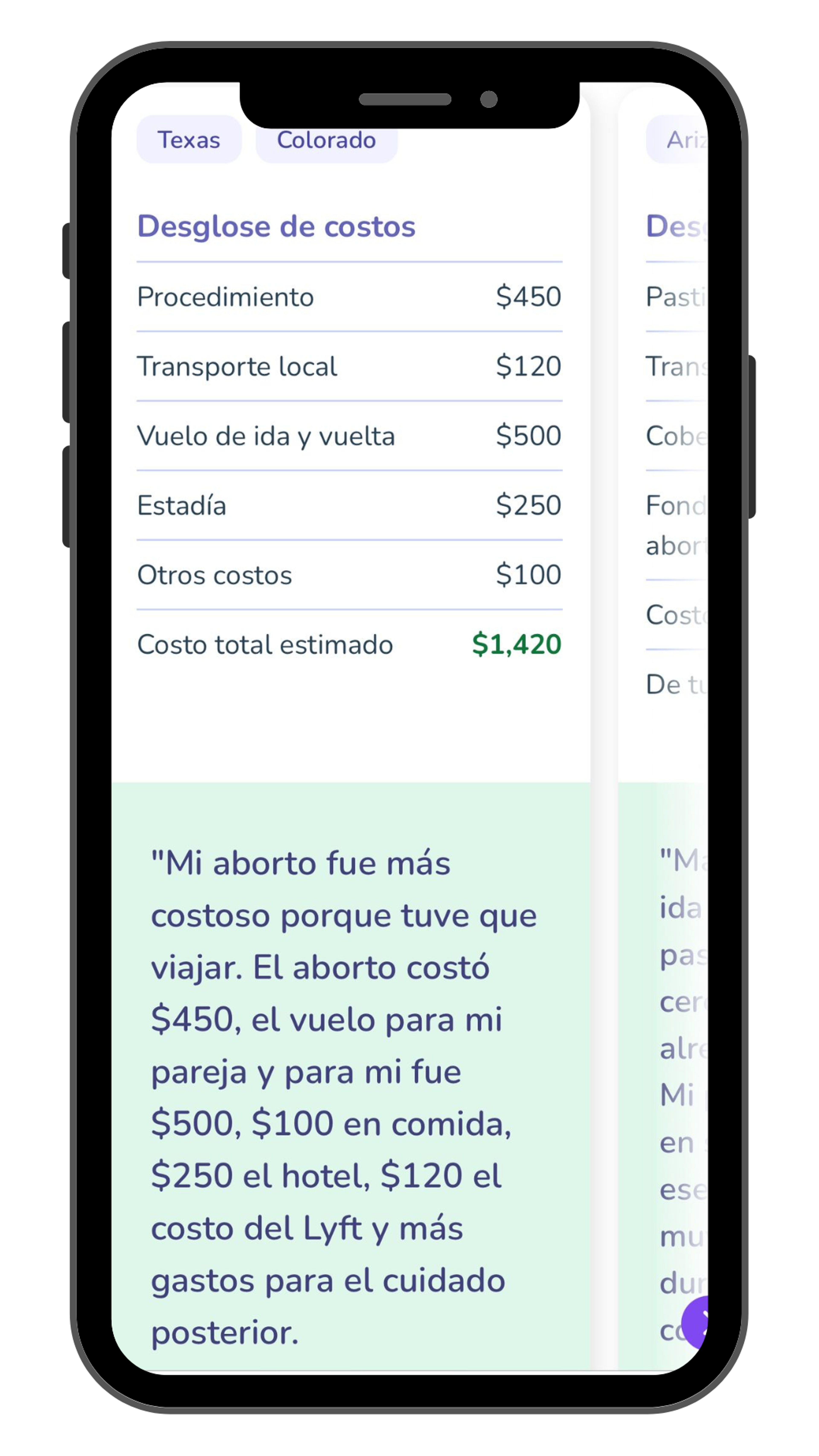 imagen del buscado de costo de aborto en celular