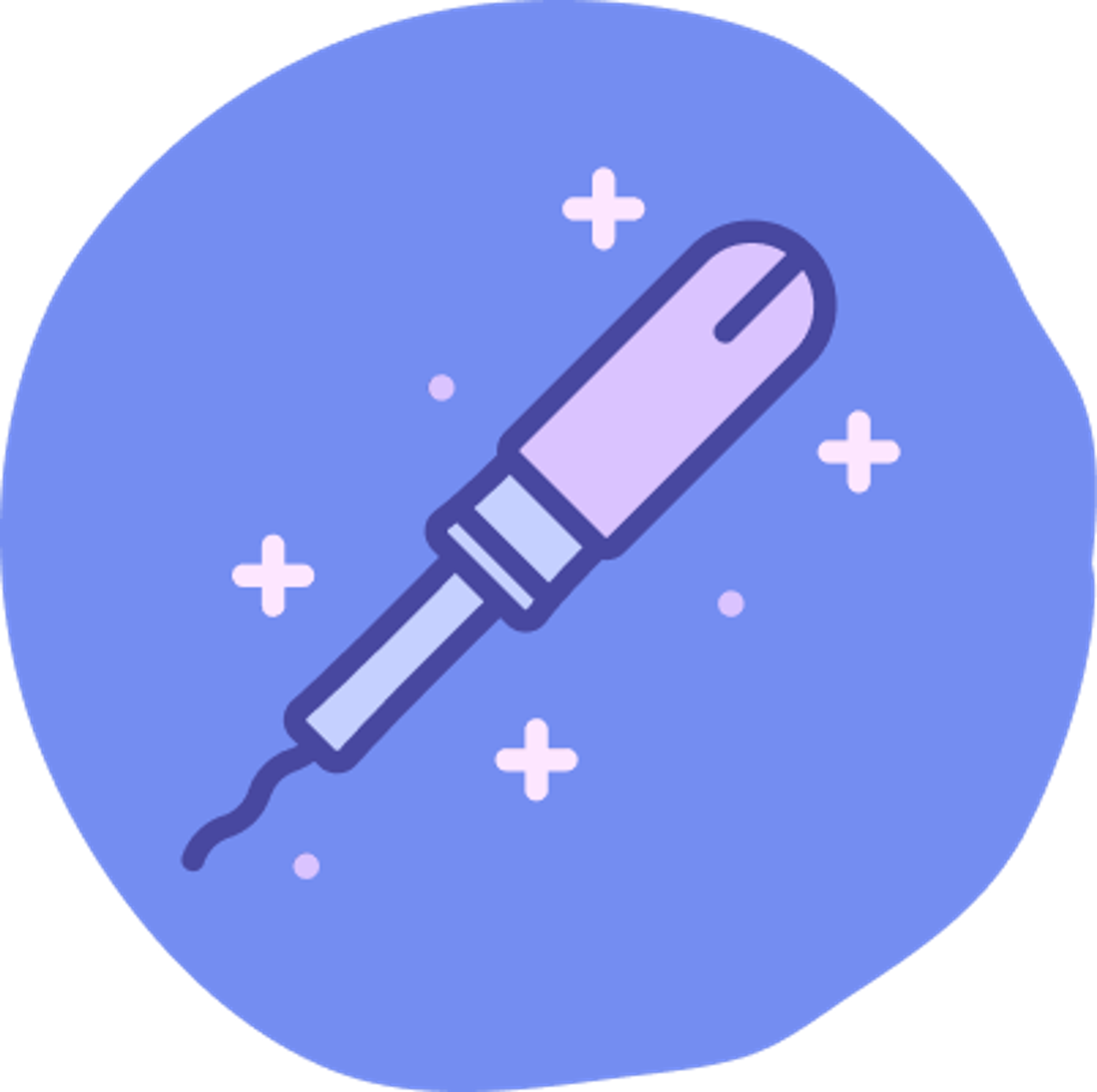 a tampon with sparkles around it 