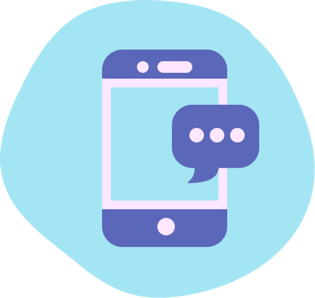 illustration of a cell phone with a text bubble