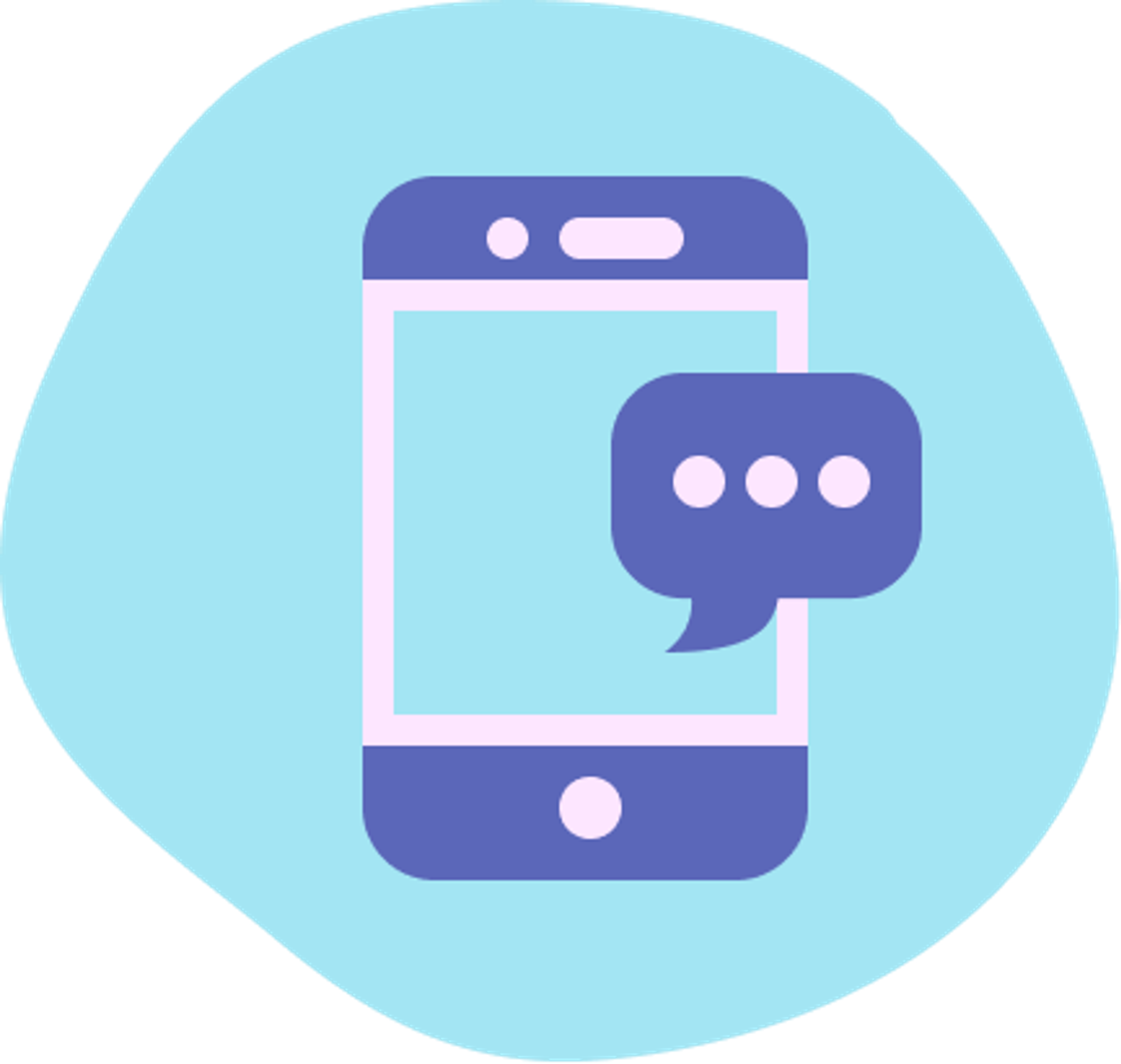 illustration of a phone with a text box