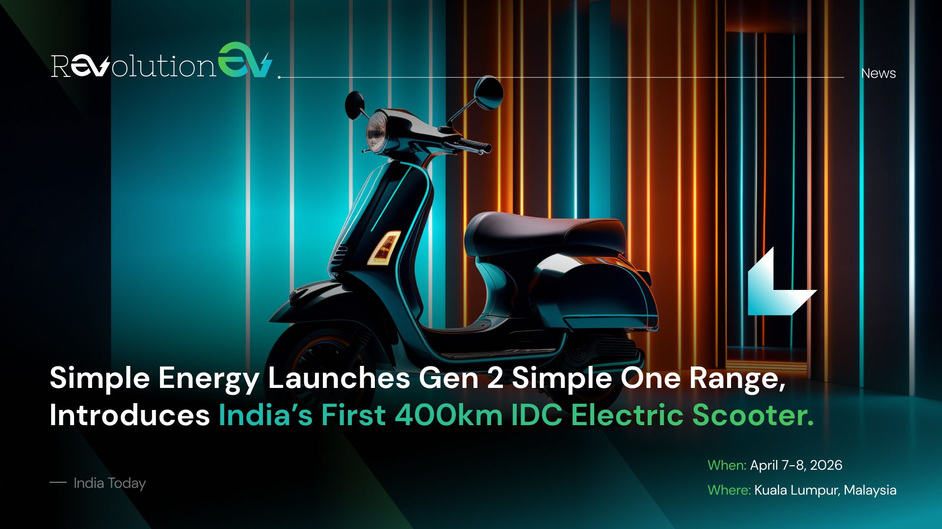 Simple Energy Launches Gen 2 Simple One Range, Introduces India’s First 400km IDC Electric Scooter.