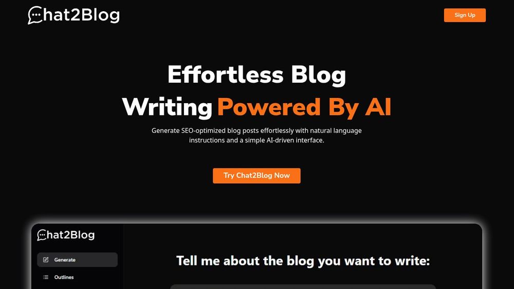 Screenshot of Chat2Blog