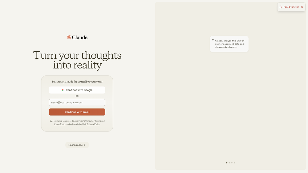 Screenshot of Claude