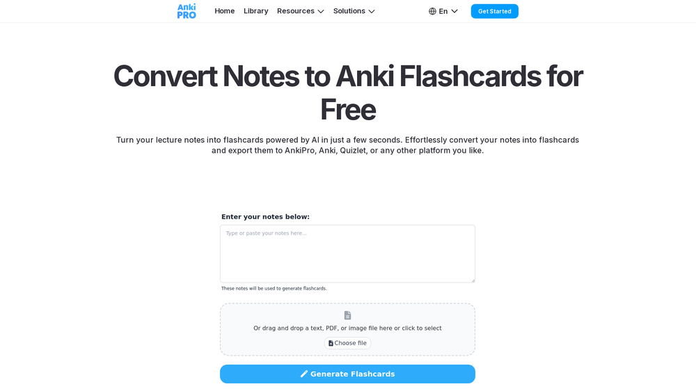 Screenshot of Notes to Anki Flashcards