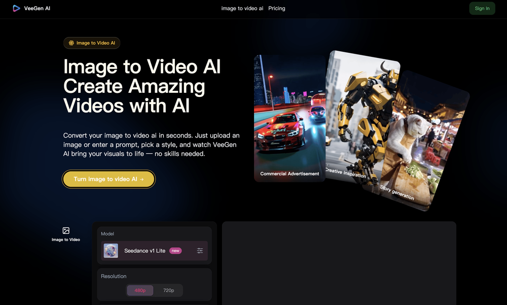 Screenshot of VeeGen AI