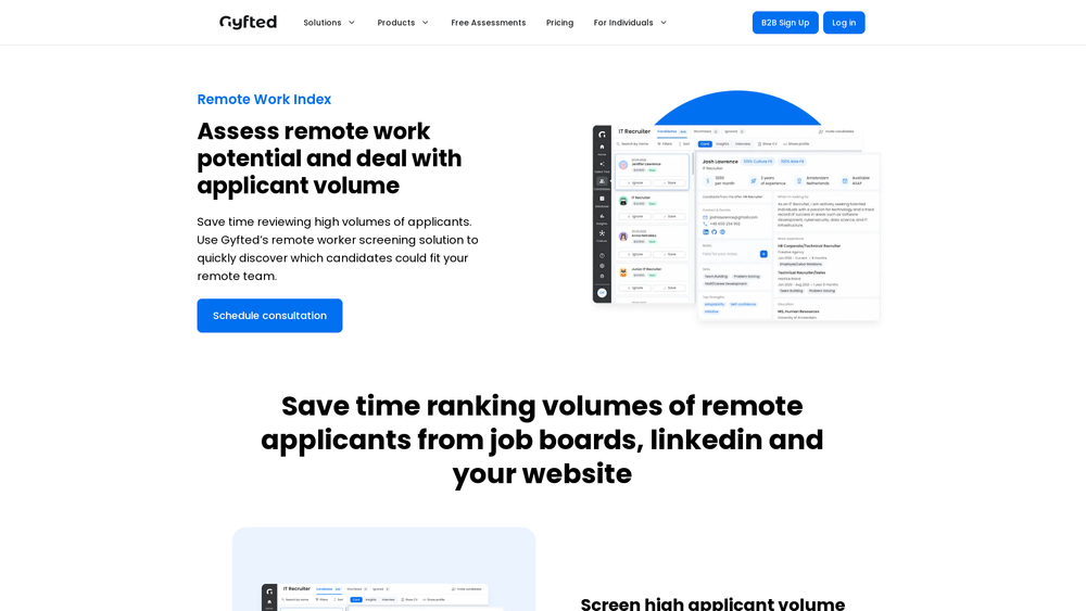 Screenshot of Remote Work Assessment