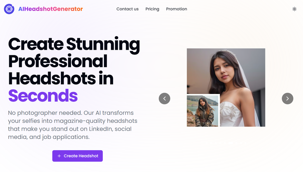 Screenshot of  AI Headshot Generator