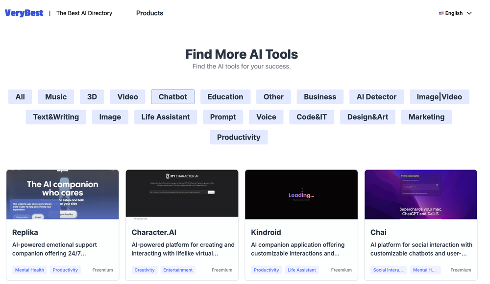 Screenshot of VeryBest.ai