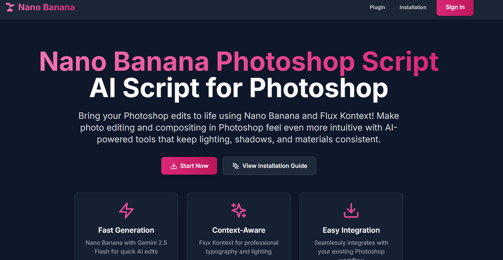 Screenshot of Nano Banana Photoshop Script