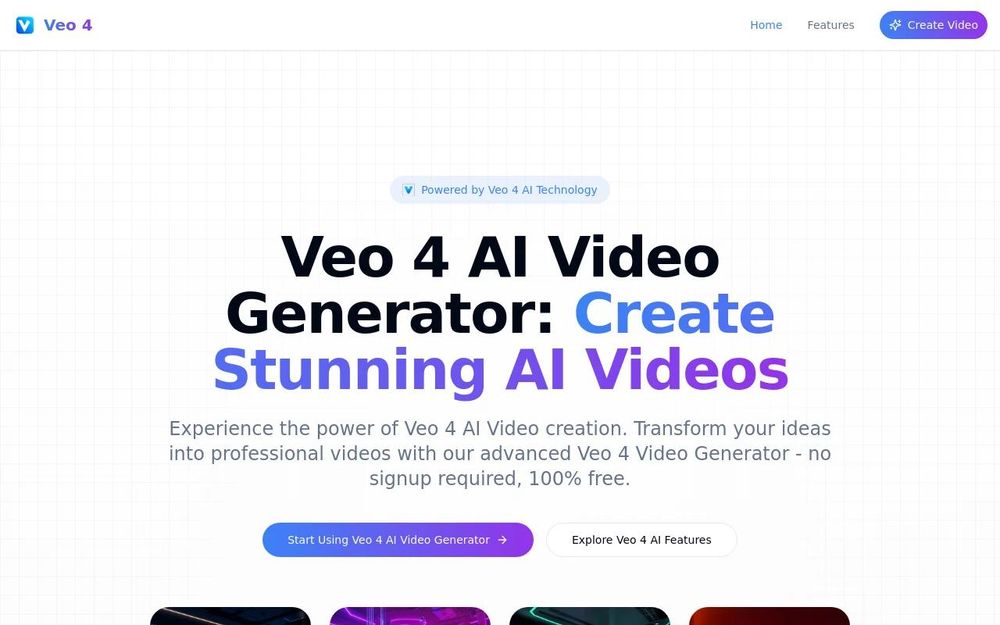 Screenshot of Veo 4 AI Video Generator