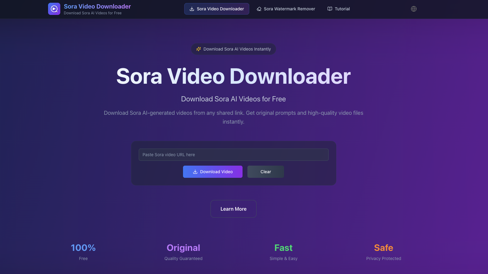 Screenshot of Sora Video Downloader