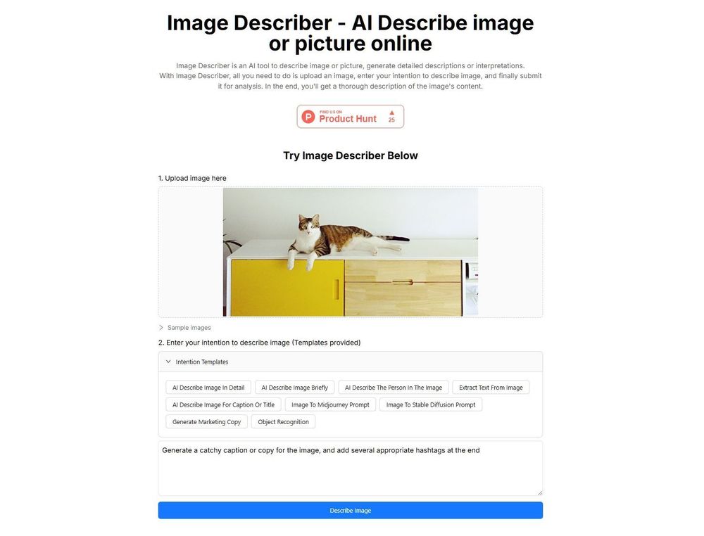 Screenshot of Image Describer