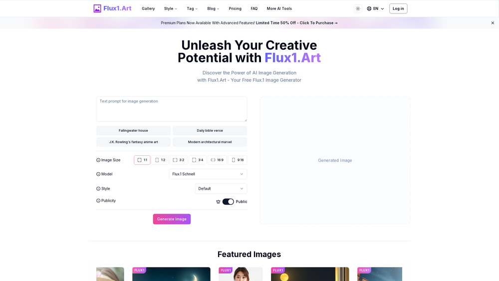 Screenshot of Flux1.Art