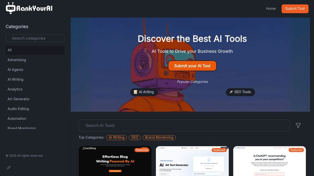 Screenshot of RankYourAI
