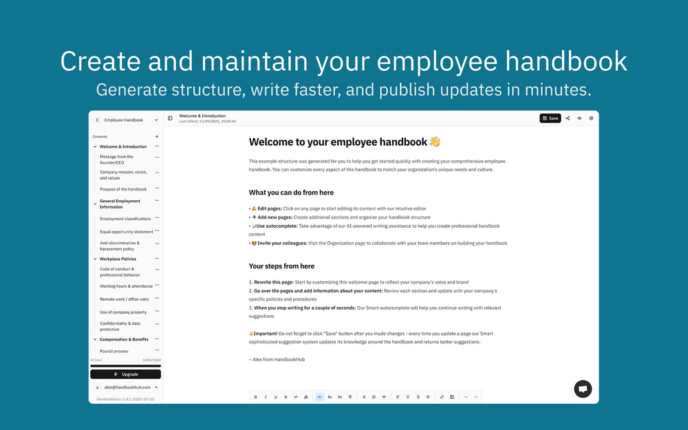 Screenshot of HandbookHub