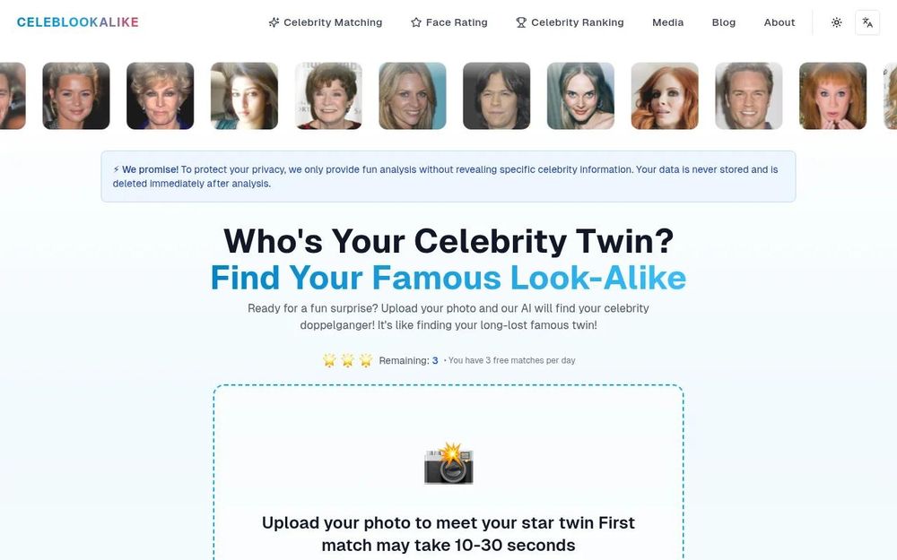 Screenshot of Celebrity Look Alike