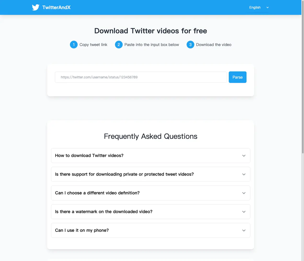 Screenshot of Twitter Video Download
