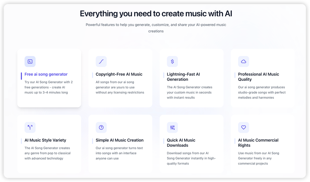 Screenshot of AI Song