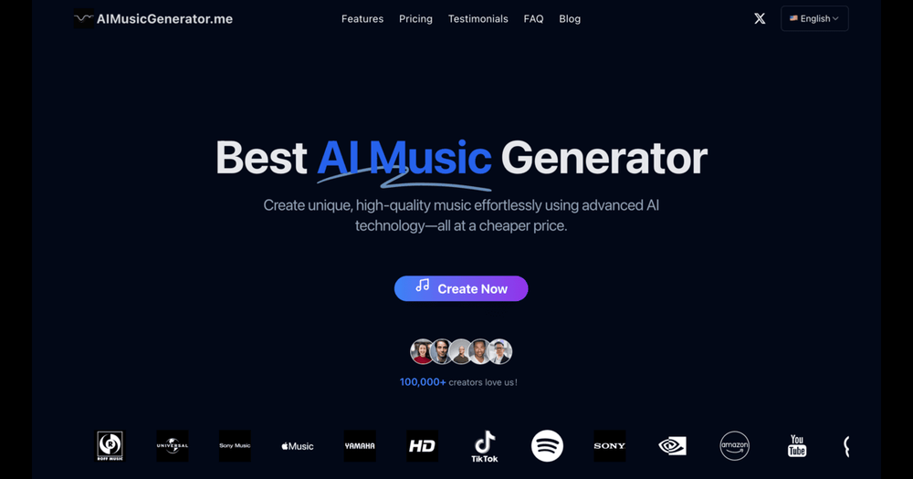 Screenshot of AI Music Generator.me