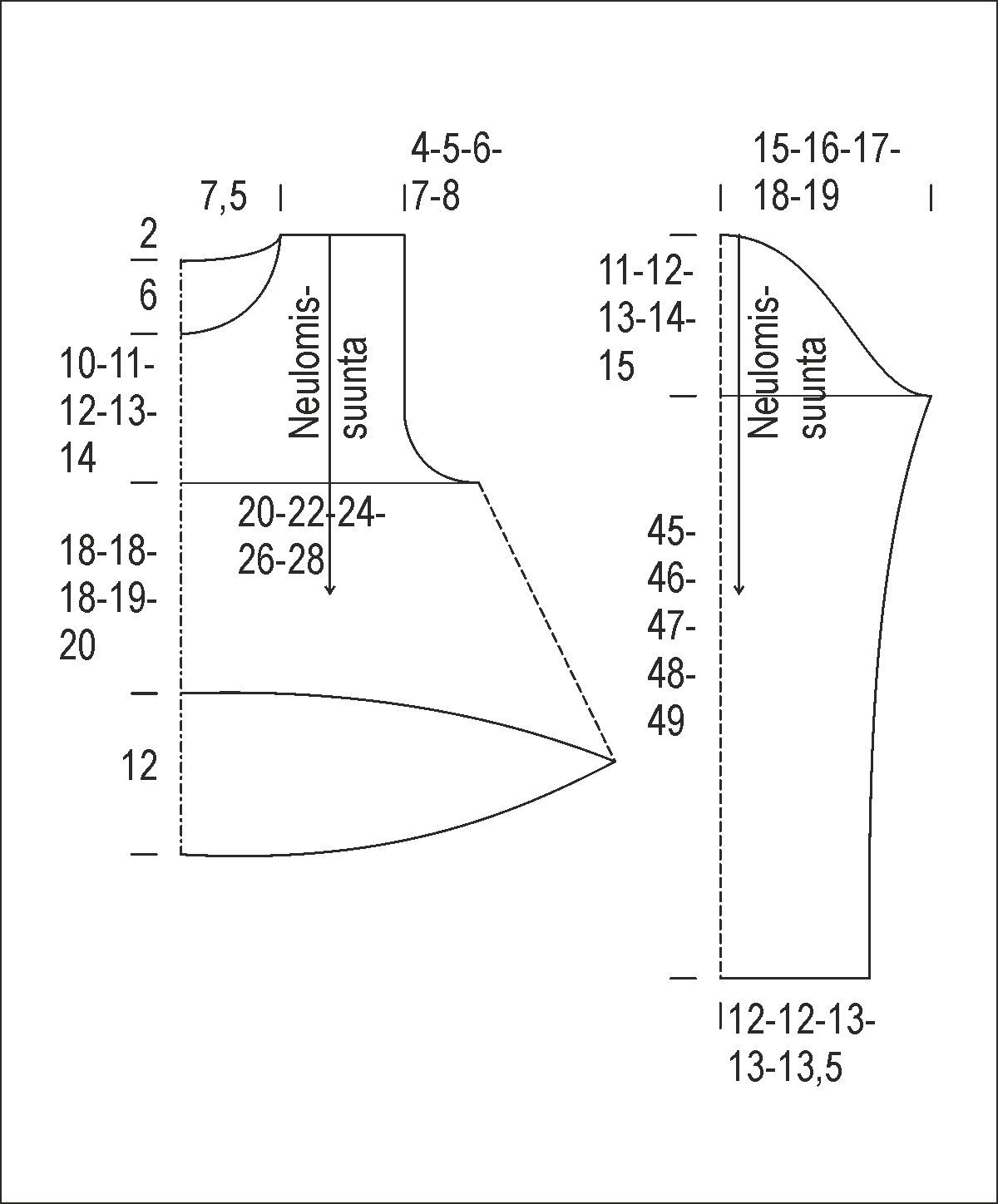 Stickad dampolotröja Novita Joki Instruction 1