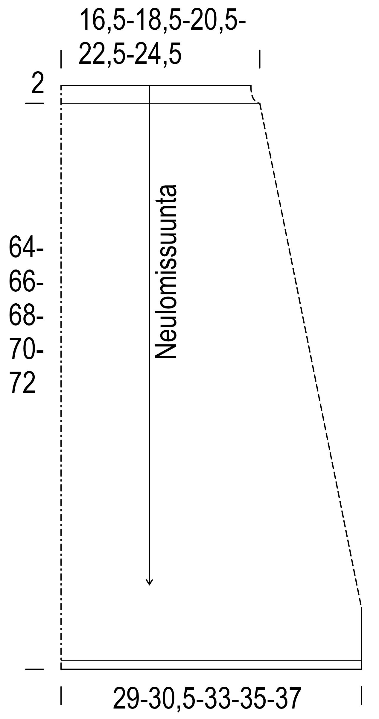 Naisen neulehame Novita Nalle (Syksy 2017) Instruction 1