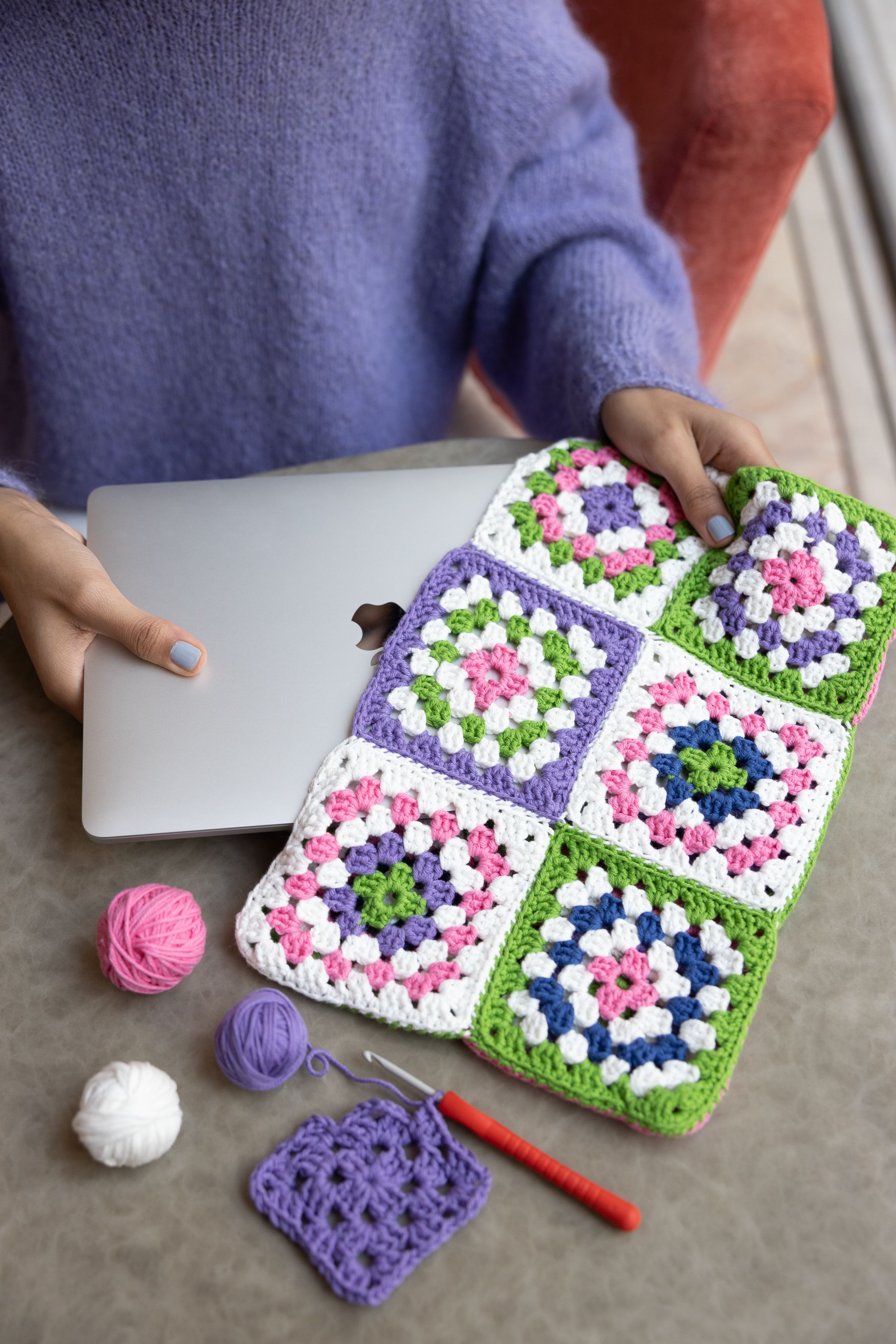 Artesanato - Crocheted Laptop Case Example 1