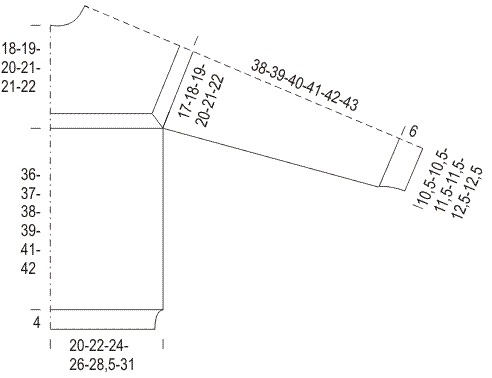 Naisen neulepusero Novita Lehto (Syksy 2014) Instruction 1