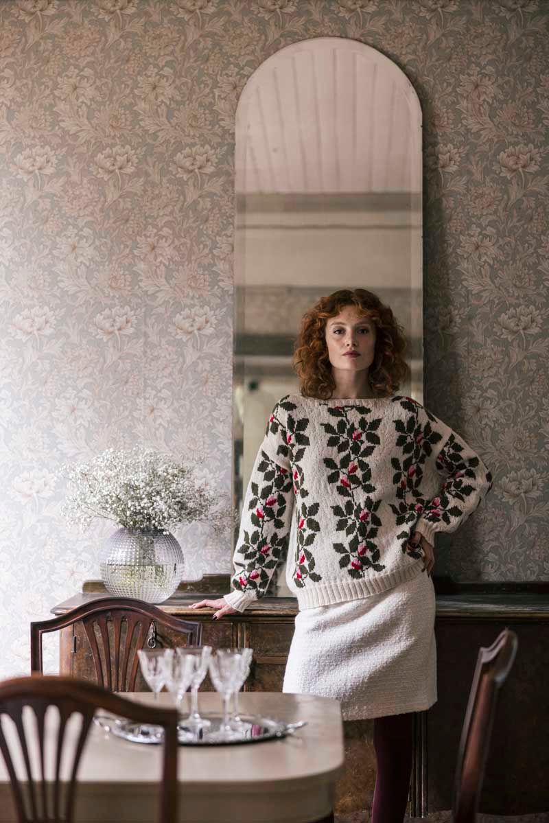 Winter Rose Knit Sweater Example 2