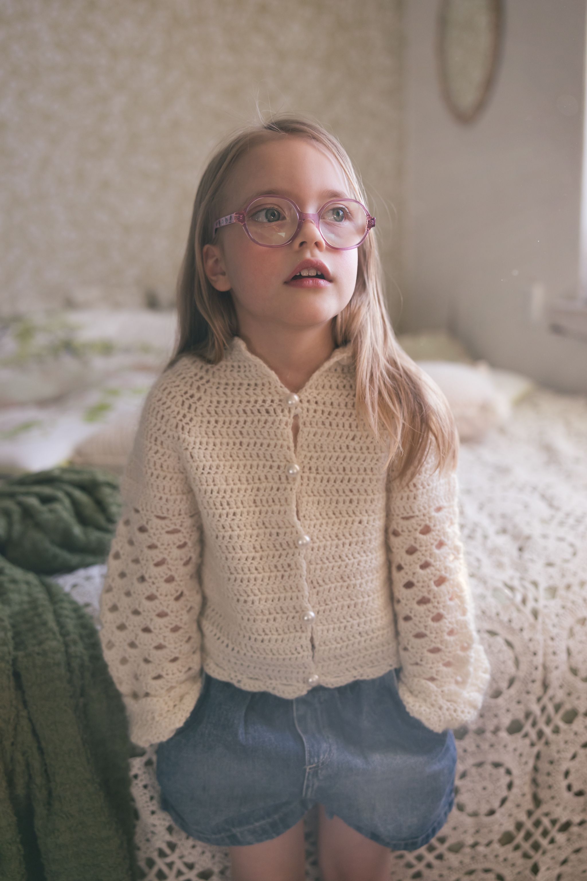 Simpukka -virkattu takki