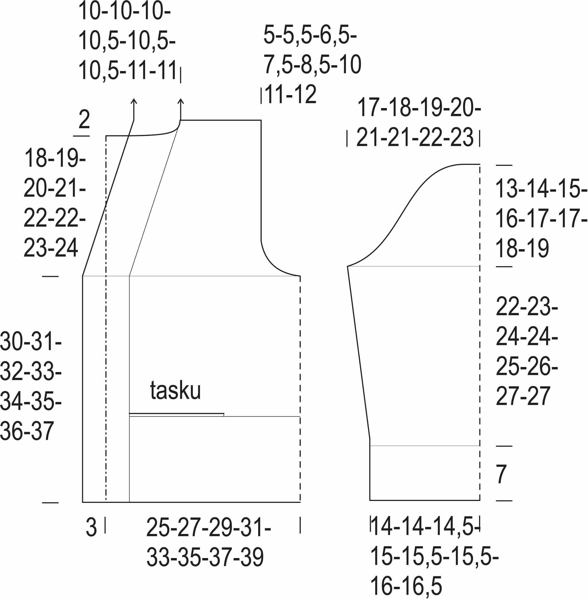 Aune-neuletakki Instruction 1
