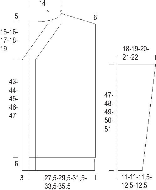 Naisen neuletakki Novita 7 Veljestä (Talvi 2014) Instruction 1