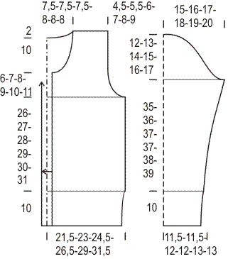 Naisen kirjoneulejakku Novita 7 Veljestä ja 7 Veljestä Polkka Instruction 1