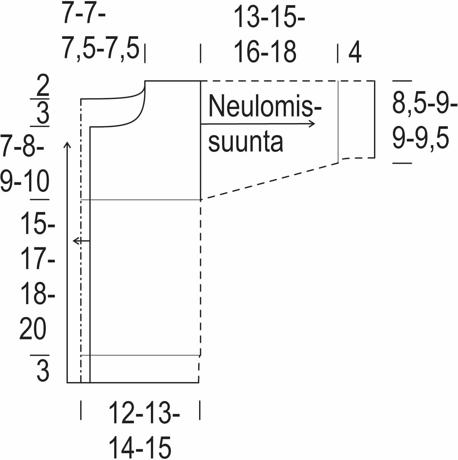 Aina-neuletakki Instruction 1