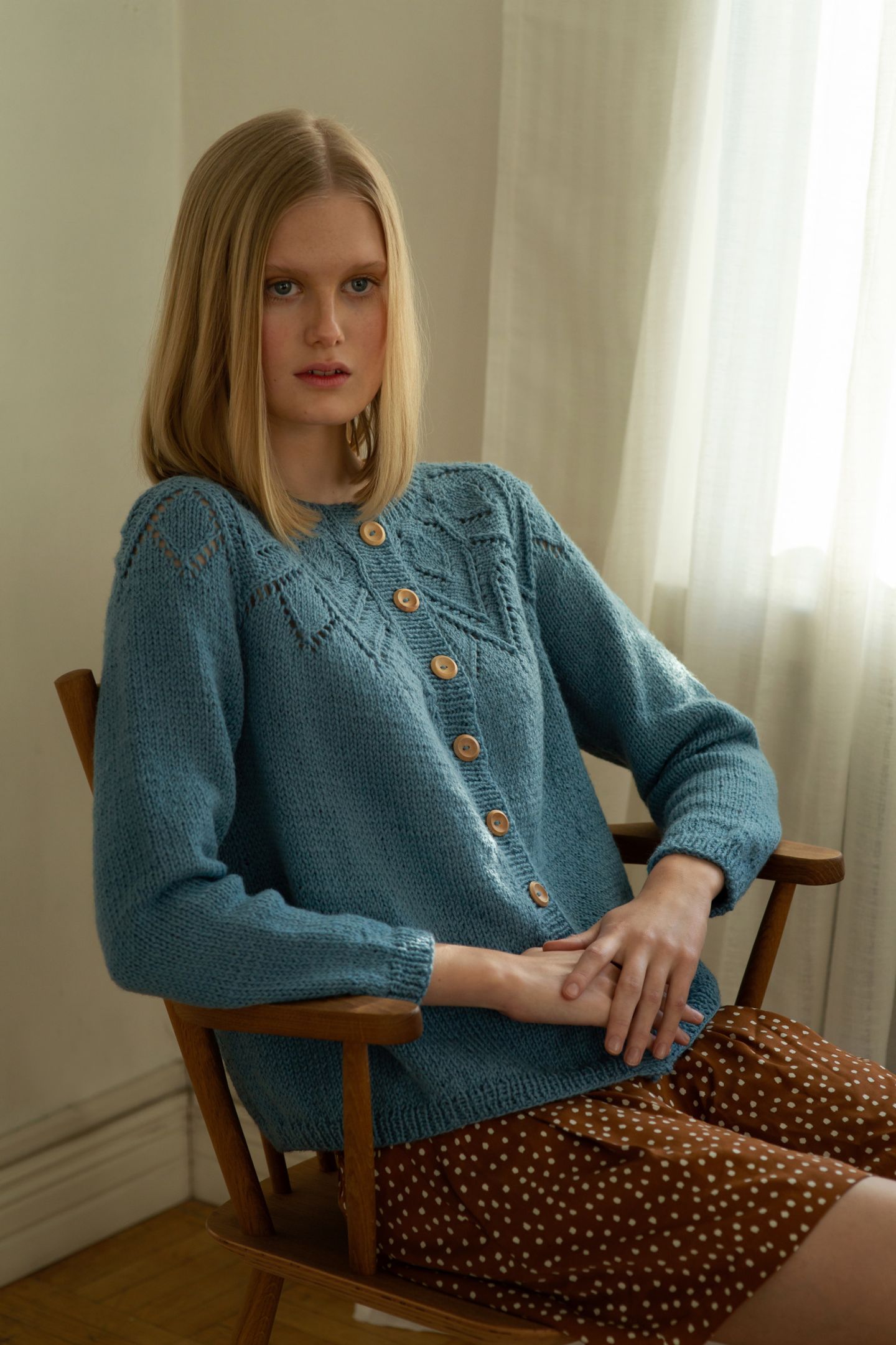 Nelia – Knitted cardigan with classic winter pattern main image 0